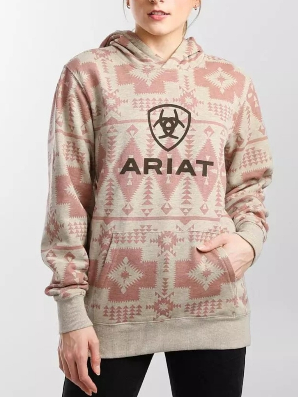 💎 Ariat Real Hooded Sweatshirt Aztec Logo Hoodie